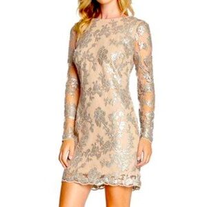 open lace back dress Dress The Population Paris Mermaid Gown